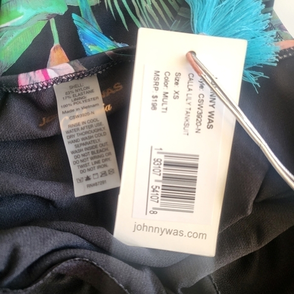 New JOHNNY WAS Calla Lily Printed One-Piece Swimsuit NWT Size X-Small - Picture 16 of 17